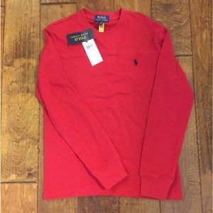 NWT Polo Ralph Lauren Boys Red Thermal Long Sleeve